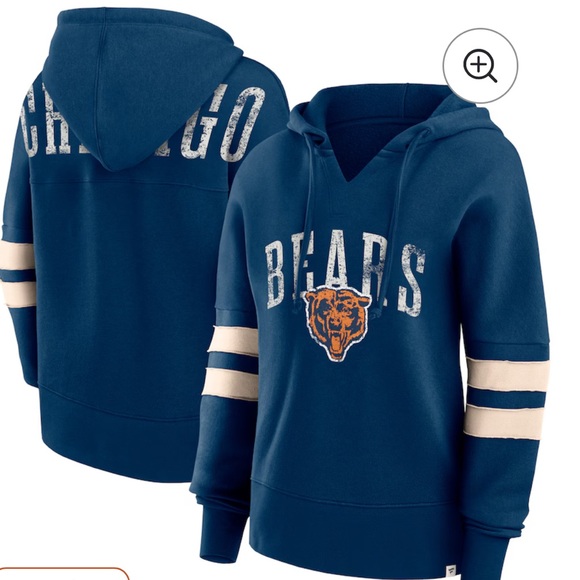 NWT Chicago Bears Bold Move Dolman V-Neck Hip Hoodie by Fanatics - Picture 1 of 7